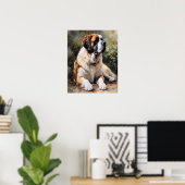 St. Bernard Honden Kunstprint Poster (Thuiskantoor)