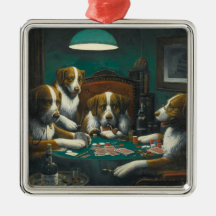 St Bernard Honden Spelen Poker (Kitsch Animal Art)