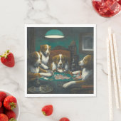 St Bernard Honden Spelen Poker (Retro Animal Art) Servet (Insitu)