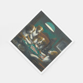 St Bernard Honden Spelen Poker (Retro Animal Art) Servet (Hoek)