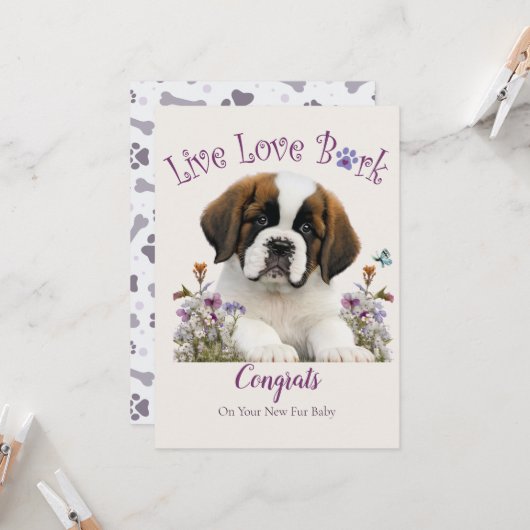 St. Bernard hondenadoptie, Gotcha-dag Kaart (Voorkant / Achterkant in situ)