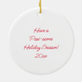 St Bernard in Santa Hat Gepersonaliseerde Kerst Keramisch Ornament (Achterkant)