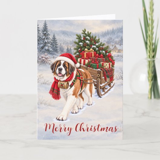 St. Bernard Kaart Kerstman Helper (Voorkant)