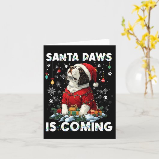 St. Bernard Kerstboom Decoraties Hondenliefhebber Kaart (Gele Bloem)