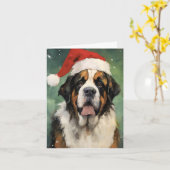 St.Bernard Kerstborstel schilderen kunstwerk Kaart (Gele Bloem)