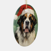 St.Bernard Kerstborstel schilderen kunstwerk Keramisch Ornament (Rechts)