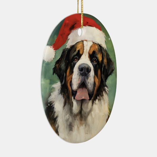 St.Bernard Kerstborstel schilderen kunstwerk Keramisch Ornament (Rechts)