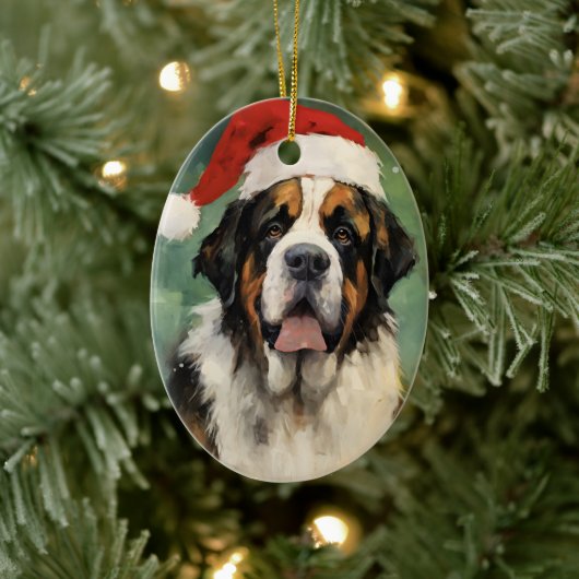 St.Bernard Kerstborstel schilderen kunstwerk Keramisch Ornament (Boom)