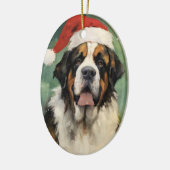 St.Bernard Kerstborstel schilderen kunstwerk Keramisch Ornament (Links)