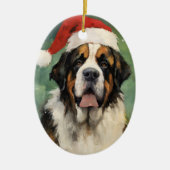 St.Bernard Kerstborstel schilderen kunstwerk Keramisch Ornament (Voorkant)