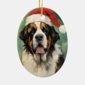 St.Bernard Kerstborstel schilderen kunstwerk Keramisch Ornament (Achterkant)