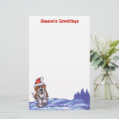 St. Bernard Kerstmis Briefpapier (Staand voorkant)