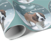 St Bernard Kerstmis Cadeaupapier (Rol Hoek)