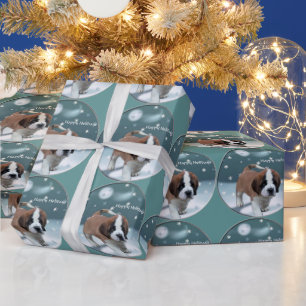 St Bernard Kerstmis Cadeaupapier