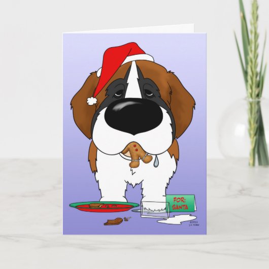 St. Bernard Kerstmis Feestdagen Kaart (Voorkant)
