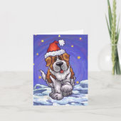St. Bernard Kerstmis Feestdagen Kaart (Voorkant)