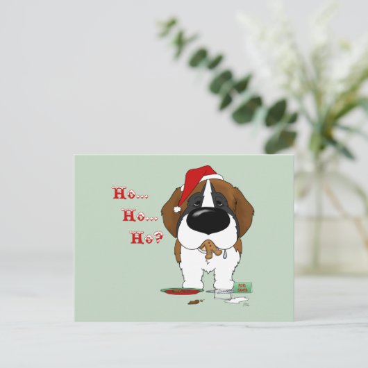 St. Bernard Kerstmis Feestdagenkaart (Staand voorkant)