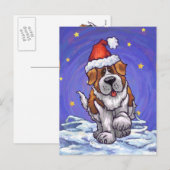 St. Bernard Kerstmis Feestdagenkaart (Voorkant / Achterkant)