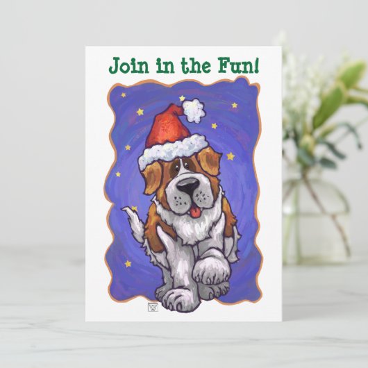 St. Bernard Kerstmis Kaart (Staand voorkant)