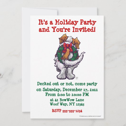 St. Bernard Kerstmis Kaart (Achterkant)