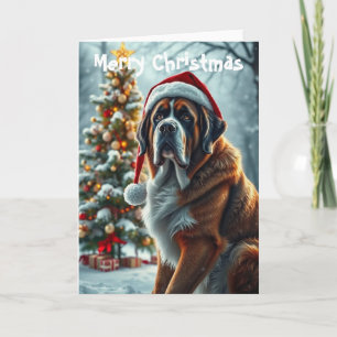 St Bernard Kerstmis Kaart