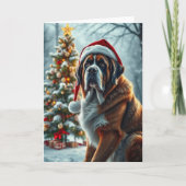 St Bernard Kerstmis Kaart (Voorkant)