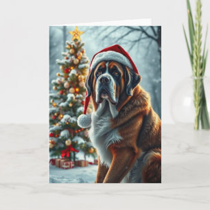 St Bernard Kerstmis Kaart