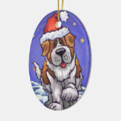 St. Bernard Kerstmis Keramisch Ornament (Links)