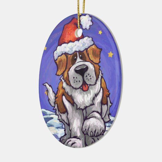 St. Bernard Kerstmis Keramisch Ornament (Links)