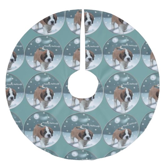 St Bernard Kerstmis Kerstboom Rok (Voorkant)