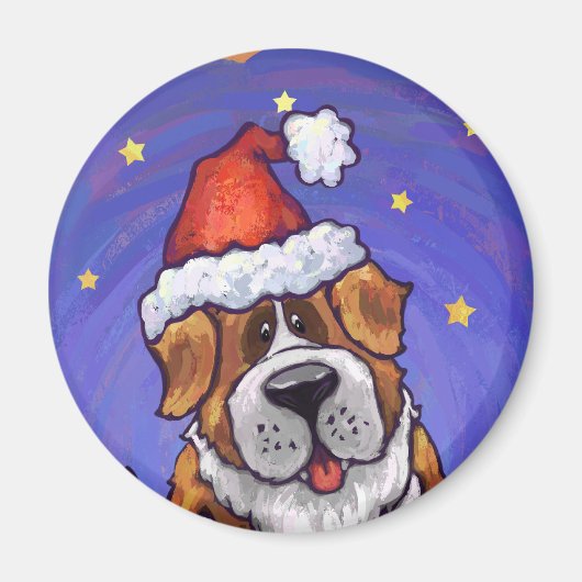 St. Bernard Kerstmis Magneet (Voorkant)