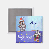 St. Bernard Kerstmis Magneet (Voorkant / Achterkant)