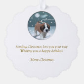 St Bernard Kerstmis Ornament Kaart (Achterkant)