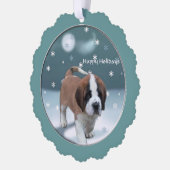 St Bernard Kerstmis Ornament Kaart (Links)