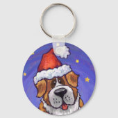 St. Bernard Kerstmis Sleutelhanger (Voorkant)