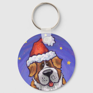 St. Bernard Kerstmis Sleutelhanger