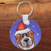 St. Bernard Kerstmis Sleutelhanger (Voorkant)
