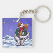 St. Bernard Kerstmis Sleutelhanger (Achterkant)