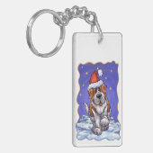 St. Bernard Kerstmis Sleutelhanger (Voorkant Links)