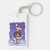 St. Bernard Kerstmis Sleutelhanger (achterkant)