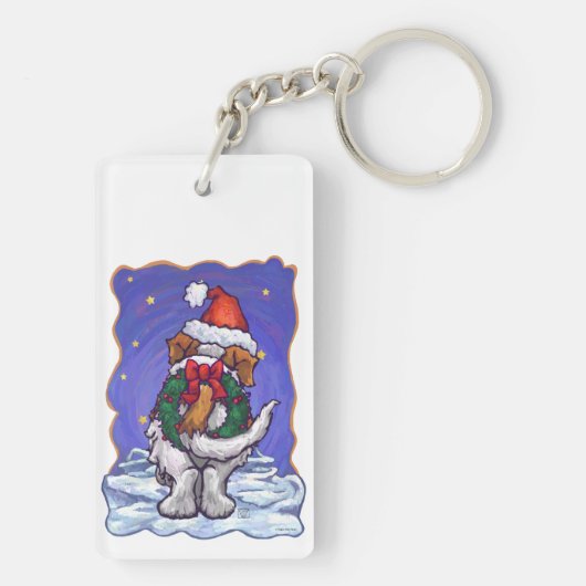 St. Bernard Kerstmis Sleutelhanger (achterkant)