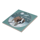 St Bernard Kerstmis Tegeltje (Zijkant)