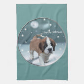 St Bernard Kerstmis Theedoek (Verticaal)