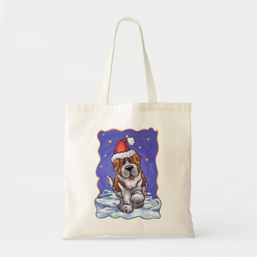 St. Bernard Kerstmis Tote Bag (Voorkant)