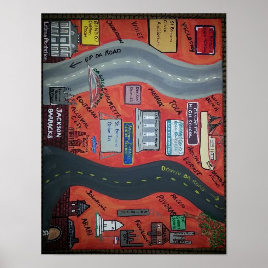 St. Bernard LA "Up da road" & "Down da road" Poster (Voorkant)