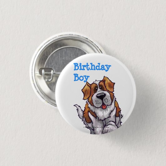 St. Bernard Party Center Ronde Button 3,2 Cm (Voorkant /achterkant)