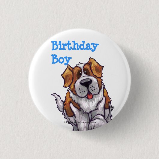 St. Bernard Party Center Ronde Button 3,2 Cm (Voorkant)