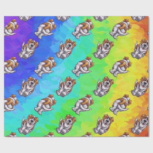 St. Bernard Pattern Cadeaupapier (Vlak)