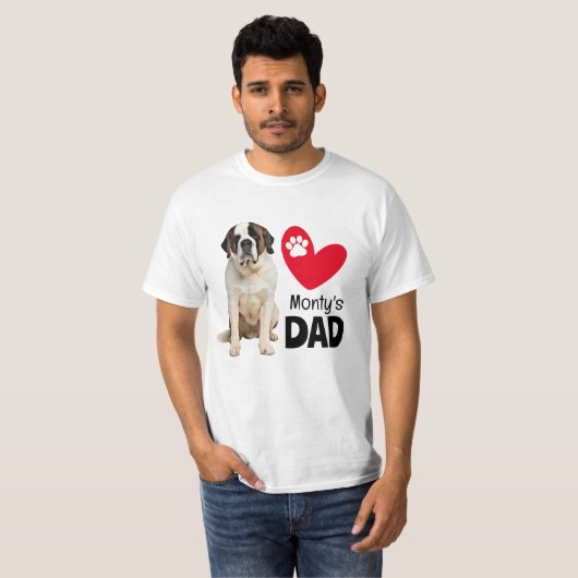 St Bernard Personalized Dad T-Shirt (Voorkant volledig)