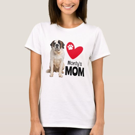 St Bernard Personalized Ma T-Shirt (Voorkant)